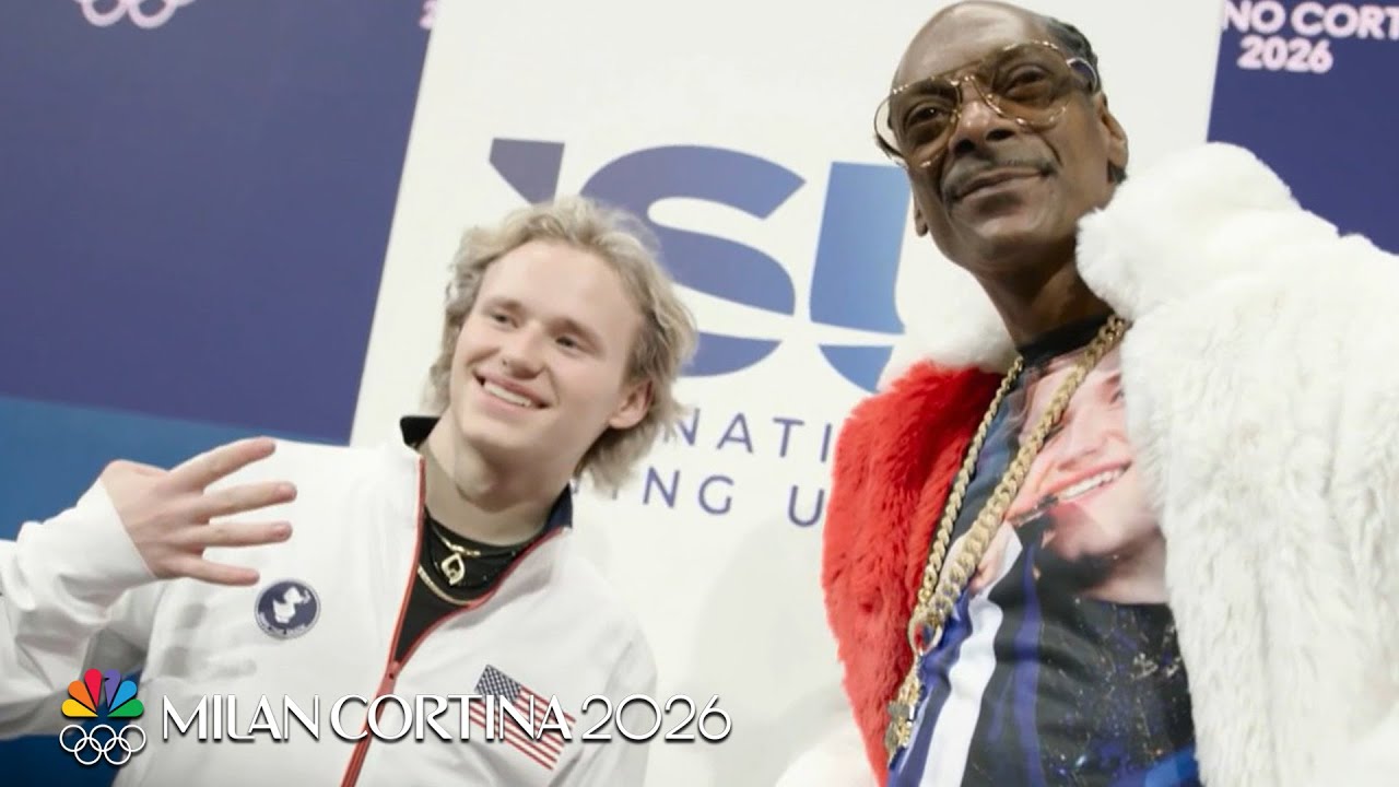 Ilia Malinin shows Snoop Dogg some figure skating at the Milan Cortina Winter Olympics | NBC Sports