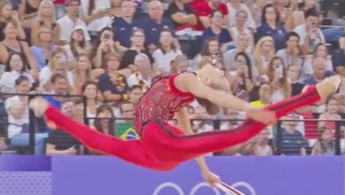 Ukrainian rhythmic gymnast Taisiia Onofriichuk brings Michael Jackson’s ‘Thriller’ into her hoop routine at Paris 2024