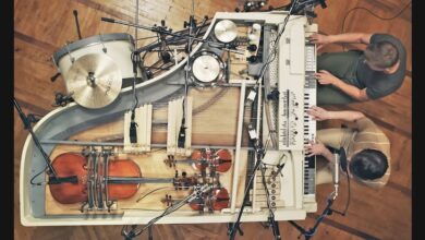 Brunettes Shoot Blondes Build a Twenty-Instrument Piano for “Houston”