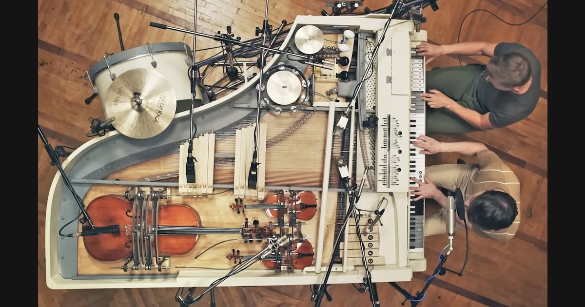 Brunettes Shoot Blondes Build a Twenty-Instrument Piano for “Houston”