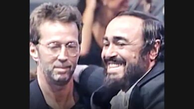 Clapton and Pavarotti Connect Their Voices in “Holy Mother”