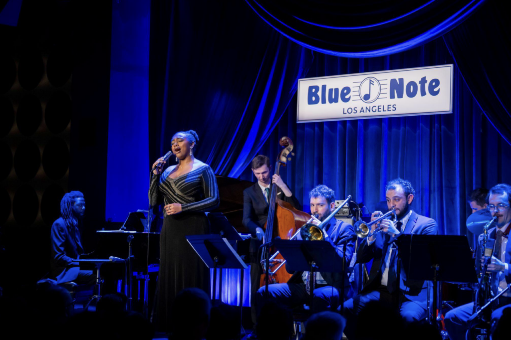 Samara Joy and her band at Blue Note Los Angeles / Universal Music Canada press announcement