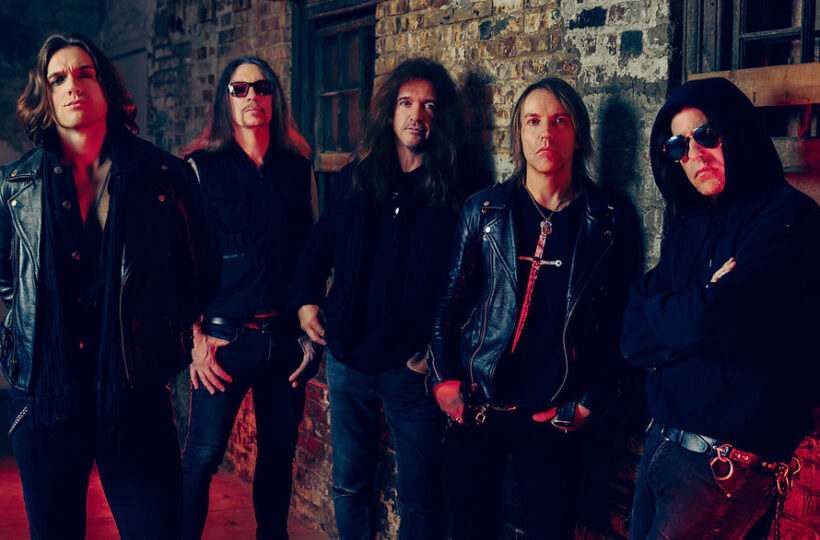 Skid Row’s new lineup with singer Justin Sargent at the left
