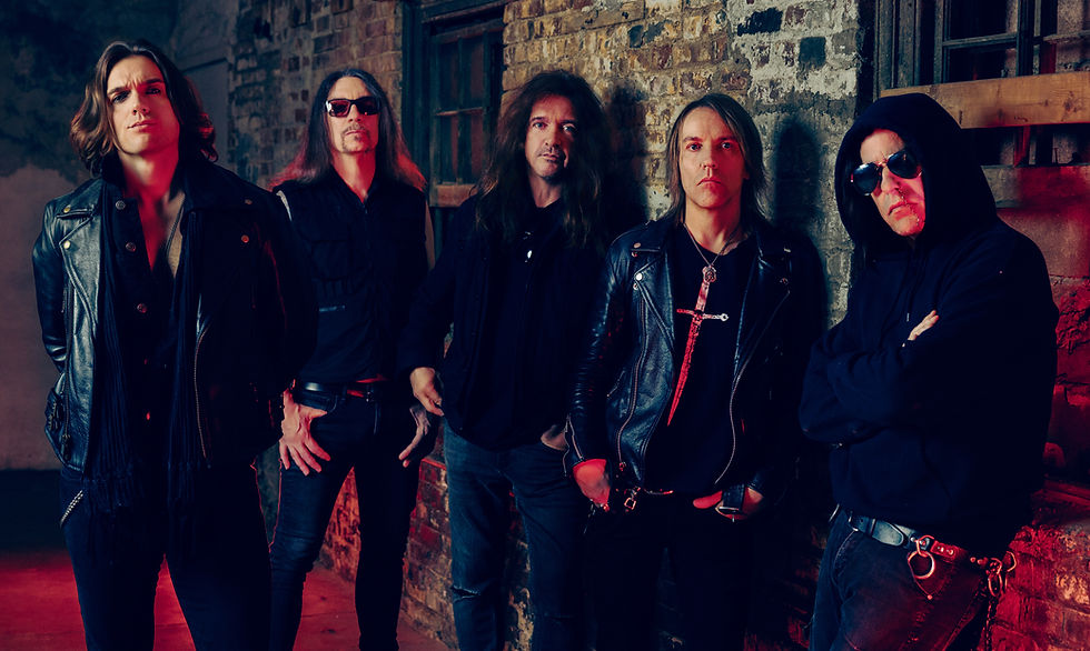 Skid Row’s new lineup with singer Justin Sargent at the left