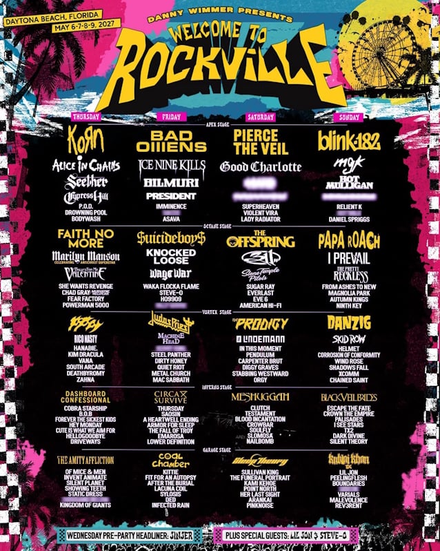 Official Welcome to Rockville 2027 lineup with the four daily headliners